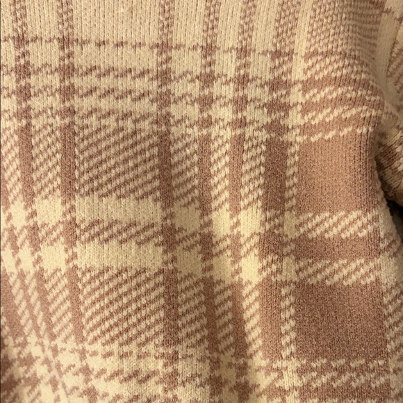 Altar'd State Plaid Beige Cropped Sweater - Picture 3 of 6